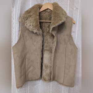 Faux Fur Lined Tan Vest
